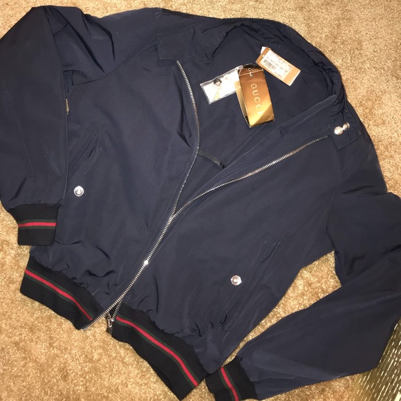 gucci bomber jacket blue